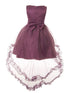 Rain Kids Girls Multi Color Gold Floral Applique Hi-Low Christmas Dress 3-12 - SophiasStyle.com